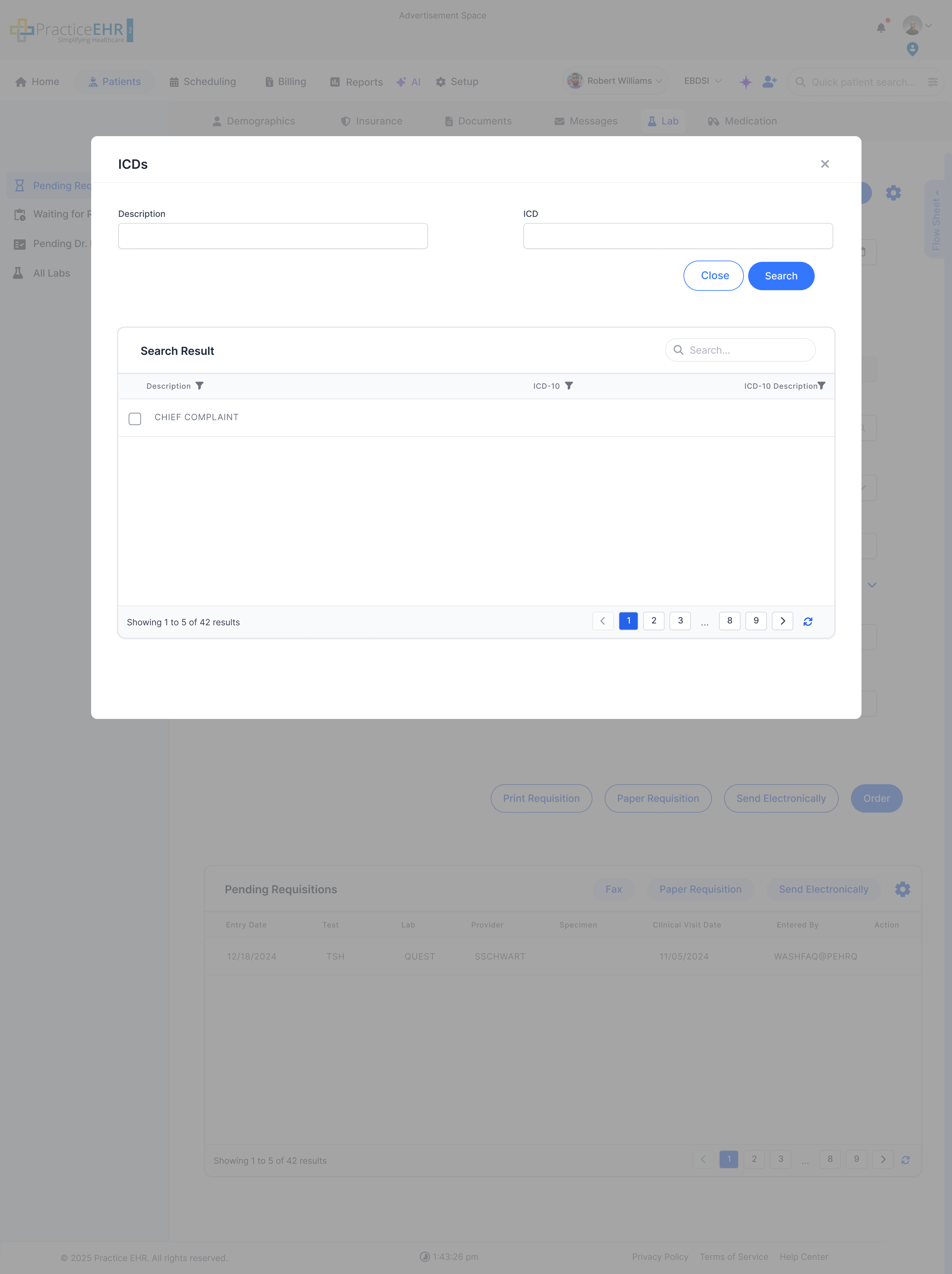 Primary DX Search modal